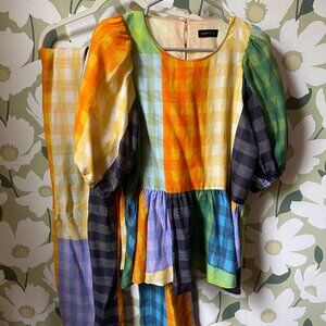 Stine Goya Checked Blouse & Pant Set